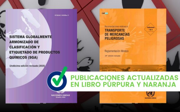 Publicaciones actualizadas en libro púrpura y naranja