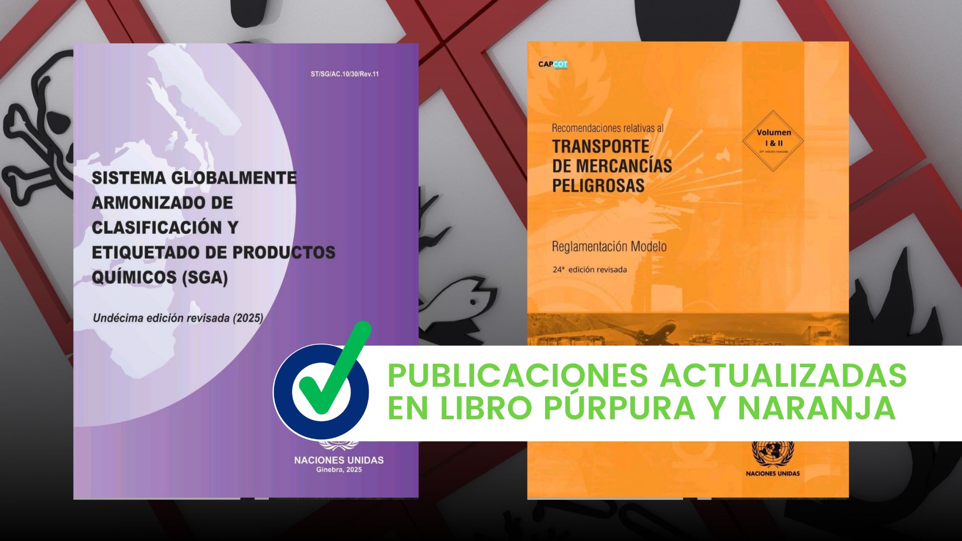 Publicaciones actualizadas en libro púrpura y naranja