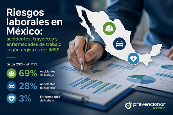 Riesgos laborales en México: accidentes, trayectos y enfermedades de trabajo según registros del IMSS