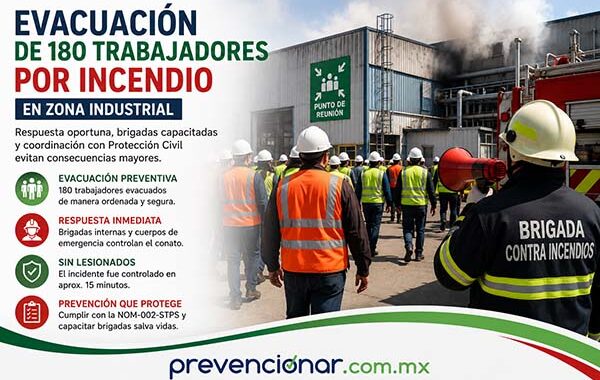 Evacuación preventiva de 180 trabajadores tras conato de incendio en zona industrial