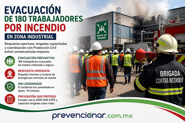 Evacuación preventiva de 180 trabajadores tras conato de incendio en zona industrial