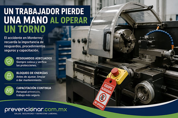 Un trabajador pierde una mano al operar un torno: una alerta sobre la seguridad en maquinaria