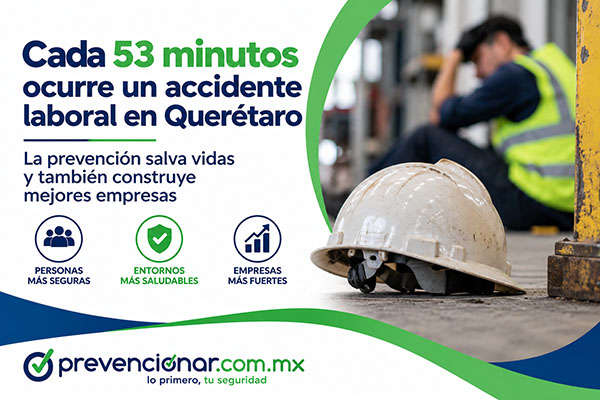 Cada 53 minutos ocurre un accidente laboral en Querétaro